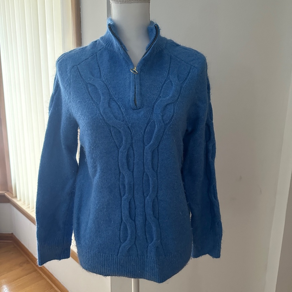 Croft & Barrow Blue Cowl Neck Sweater